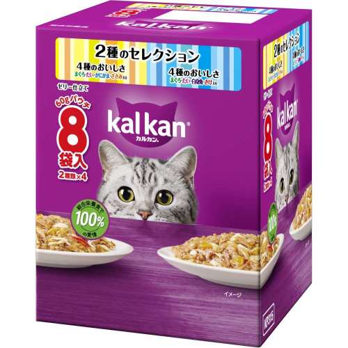 マースジャパンリミテッド　カルカンパウチ８Ｐ　２種　鮪・鯛・蟹　鮪・鯛・白身
