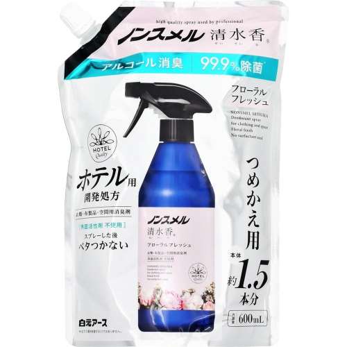 白元アース　ノンスメル清水香　フローラルフレッシュ詰替６００ｍｌ