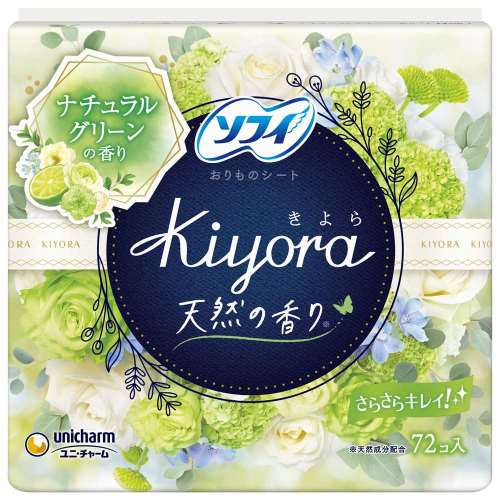 ユニ・チャーム　ソフィ Kiyora(きよら)　ナチュラルグリーン　７２枚