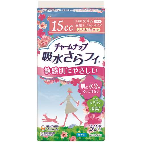 ユニ・チャーム　チャームナップ ふんわり肌 女性用 15cc 少量用 無香料 30枚 昼用ナプキンサイズ 19cm【軽い尿もれの方】