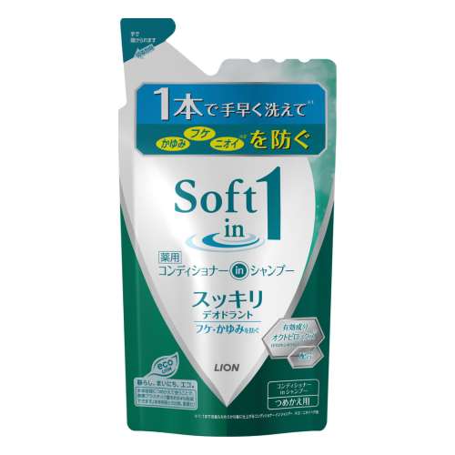 ソフトインワンシャンプー　スッキリデオドラント　つめかえ用３７０ｍｌ