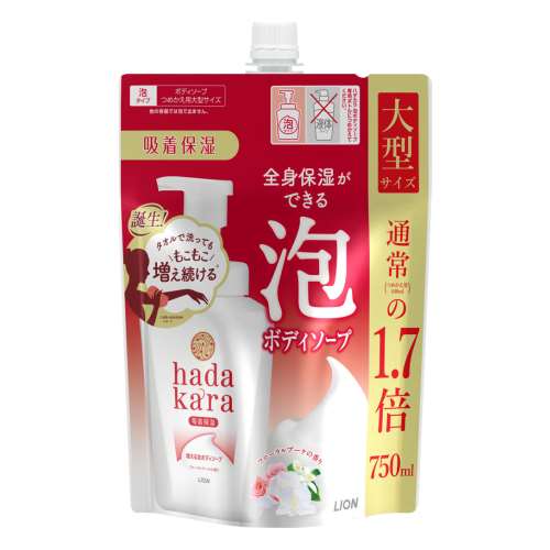 hadakara(ハダカラ) 泡ボディーソープ フローラルブーケの香り 詰替用大型 750ml