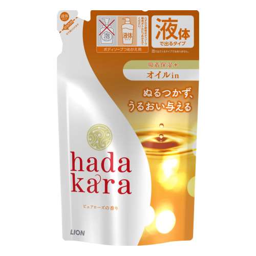 hadakara(ハダカラ) ボディソープ オイルインタイプ ピュアローズの香り 詰替え用 340ml