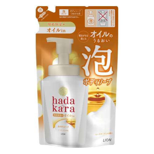 hadakara(ハダカラ) ボディソープ 泡で出てくるオイルインタイプ ローズガーデンの香り 詰替え用 430ml