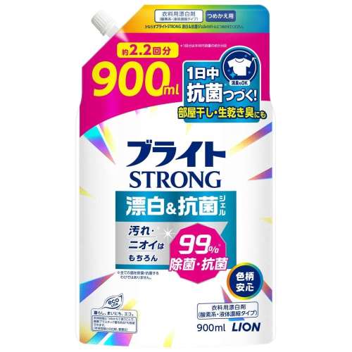 ライオン ブライトＳＴＲＯＮＧ　漂白＆抗菌ジェル　つめかえ用 900ml