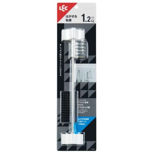 レック　はがせる粘着５連フック　可動式　耐荷重１．２ｋｇ