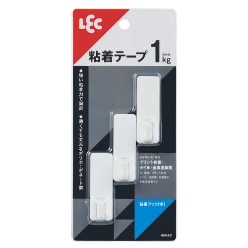 レック　粘着フック　小　３個入り　耐荷重１ｋｇ