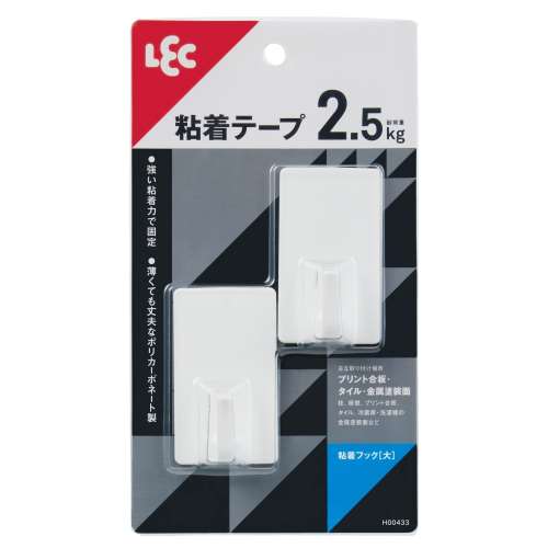 レック　粘着フック　大　２個入り　耐荷重２．５ｋｇ