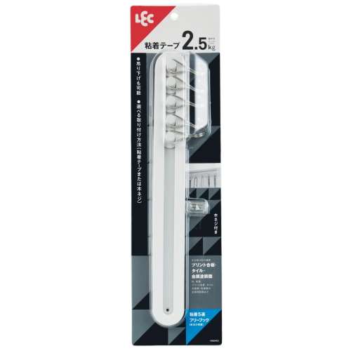 レック　粘着５連フリーフック　木ネジ付き　１個入り　耐荷重２．５ｋｇ
