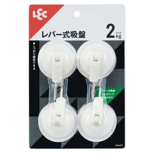 レック　レバー式吸盤ツールフック　小　４個入り　耐荷重２ｋｇ