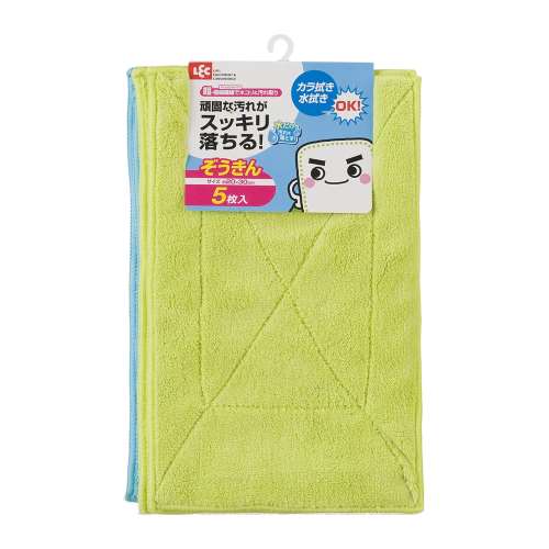 レック　激落ちマイクロファイバーぞうきん５枚入　Ｓ‐５９２