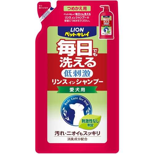 ペットキレイ　毎日でも洗えるリンスインシャンプー　愛犬用　つめかえ用４００ｍｌ