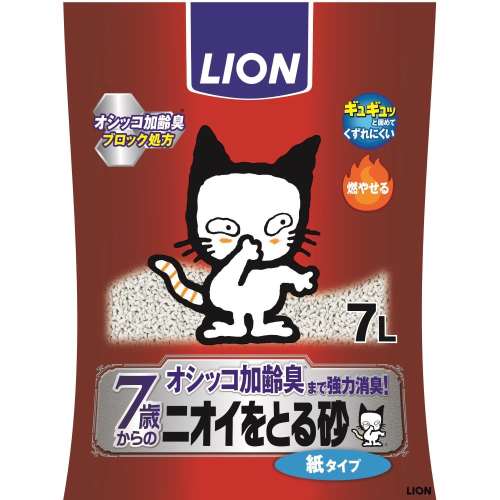 ライオン商事　ニオイをとる砂　７歳以上用　紙タイプ　７Ｌ