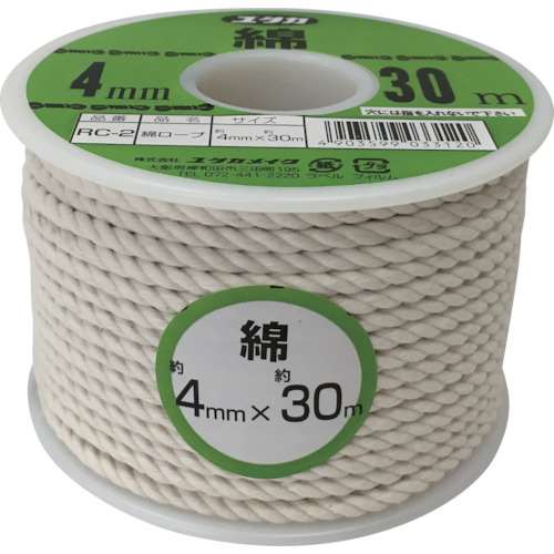■ユタカ　ロープ　綿ロープボビン巻　４Φ×３０ｍ　RC-2