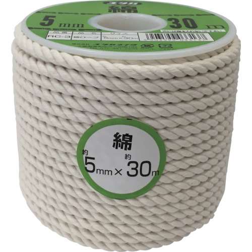 ■ユタカ　ロープ　綿ロープボビン巻　５Φ×３０ｍ　RC-3