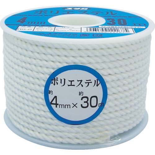 ■ユタカ　ロープ　ポリエステルロープボビン巻　４ｍｍ×３０ｍ　RS-2