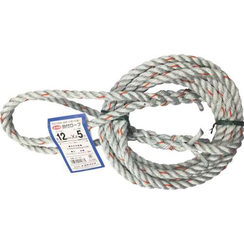 ■ユタカメイク　台付ロープ　ＰＥ＆ＰＰ混紡ロープ　１２ｍｍＸ５ｍ DR125