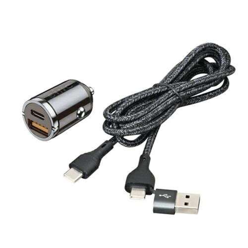 セイワ　ＤＣ‐ＵＳＢプラグＡ＋Ｃ　ＰＤ２０Ｗ　Ｃ／Ａ　ｔｏ　Ｃケーブルセット　Ｄ６１５