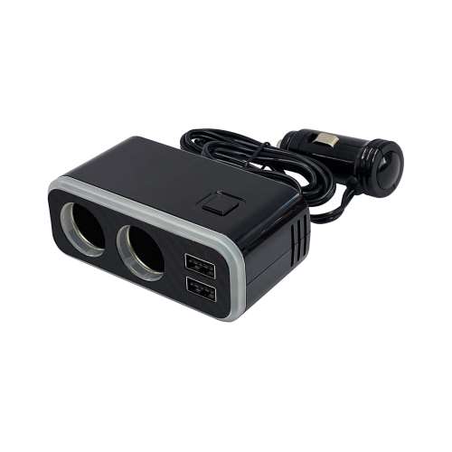 カシムラ　２連セパレートソケット　２ＵＳＢ‐４．８Ａ　レインボーライト付き　ＫＸ２３６