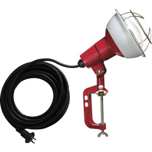 ■ハタヤ　防雨型作業灯　リフレクターランプ２００Ｗ　１００Ｖ電線５ｍ　バイス付　RC205