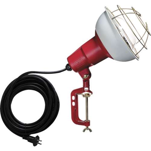 ■ハタヤ　防雨型作業灯　リフレクターランプ３００Ｗ　１００Ｖ電線５ｍ　バイス付　RC305
