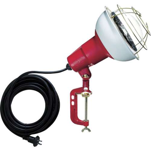 ■ハタヤ　防雨型作業灯　リフレクターランプ５００Ｗ　１００Ｖ電線５ｍ　バイス付　RC505