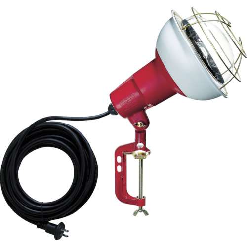 ハタヤ　防雨型作業灯　リフレクターランプ５００Ｗ　１００Ｖ電線５ｍ　バイス付　RC505