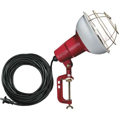 ■ハタヤ　防雨型作業灯　リフレクターランプ３００Ｗ　１００Ｖ電線１０ｍ　バイス付　RC310