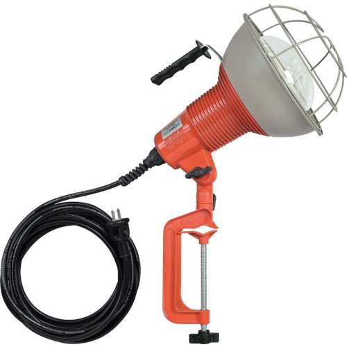 ■ハタヤ　防雨型作業灯　リフレクターランプ３００Ｗ　１００Ｖ電線５ｍ　バイス付　RG305