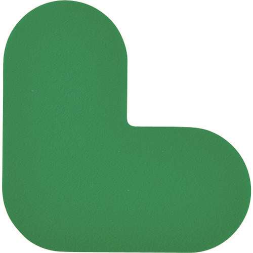 ■緑十字　路面表示ステッカー　Ｌ型　緑　１００×１００ｍｍ　１０枚組　ＰＶＣ 403011