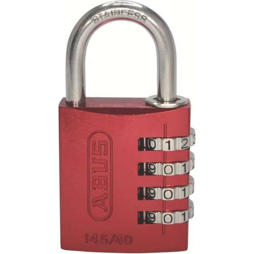 ■ＡＢＵＳ　ナンバー可変式ステンレスシャックル南京錠　１４５ＩＢ‐４０　レッド　145IB40RE