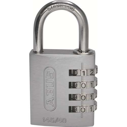 ■ＡＢＵＳ　ナンバー可変式ステンレスシャックル南京錠　１４５ＩＢ‐４０　シルバー　145IB40SI