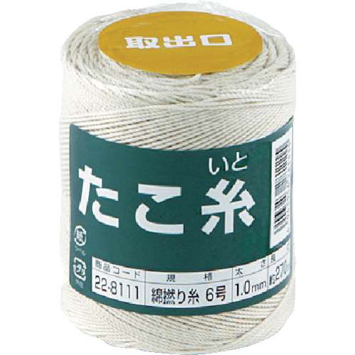 高木　たこ糸　綿撚り糸　＃６　22-8111