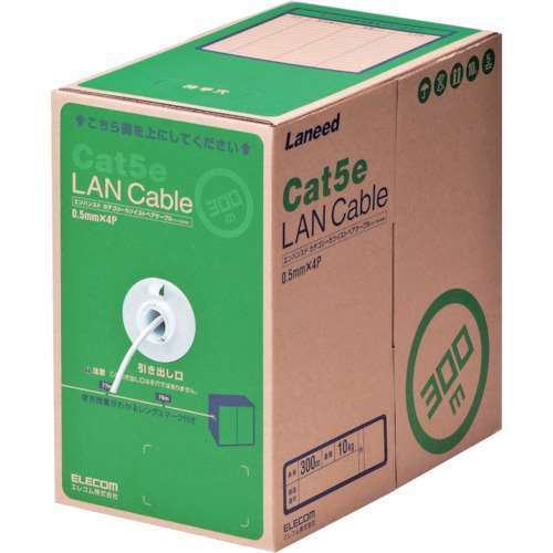 ■エレコム　ＥＵ　ＲｏＨＳ指令準拠ＬＡＮケーブル　ＣＡＴ５Ｅ　３００ｍ　ホワイト LDCT2WH300RS