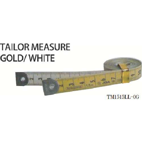 ■プロマート　テーラーメジャー１．５ｍ　０点　白／ゴールド　TM1515LL0G