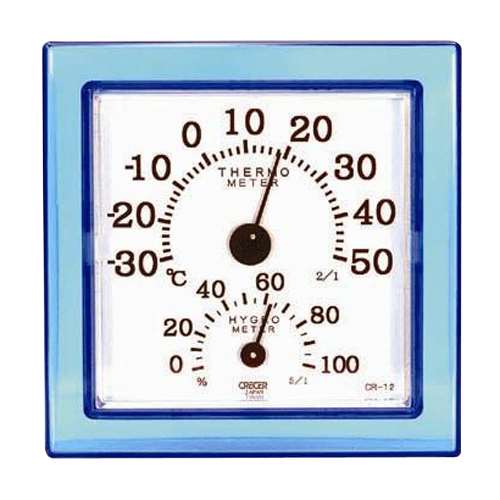 ＣＲＥＣＥＲ　温湿度計クリアミニ　ブルー　ＣＲ－１２Ｂ