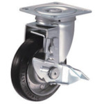 ハンマー　旋回式ゴム車輪　１２５ｍｍ　ストッパー付 413SR125BAR01