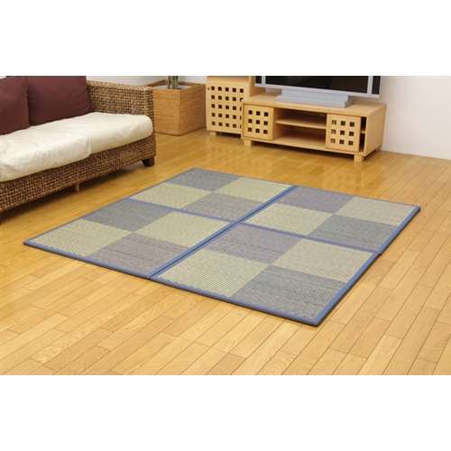イケヒコ・コーポレーション(IKEHIKO) 　ユニット畳　『ニール』　ブルー　８２×８２×１．７ｃｍ（４枚１セット）　軽量タイプ