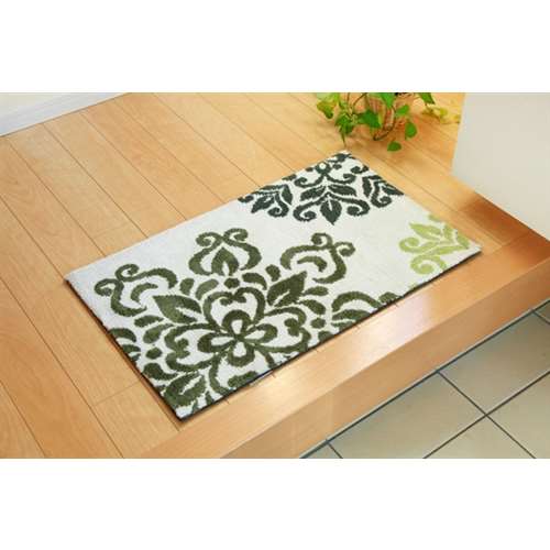 イケヒコ・コーポレーション(IKEHIKO)  玄関マット　マイクロファイバー　北欧調　『ニール』　グリーン　約４５×７５ｃｍ　滑りにくい加工