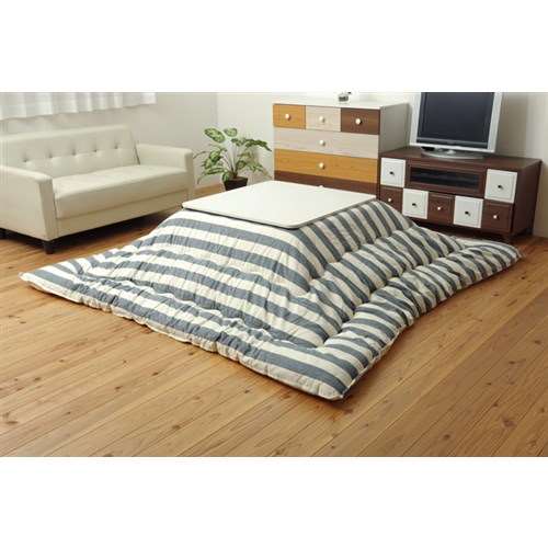 イケヒコ・コーポレーション(IKEHIKO) 　インド綿 こたつ布団 正方形 掛け単品 『ロカ』 ネイビー 約205×205cm