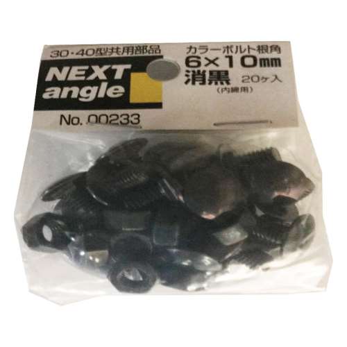 NEXT カラーボルト根角　６ｘ１０ｍｍ　２０ヶ入り 黒