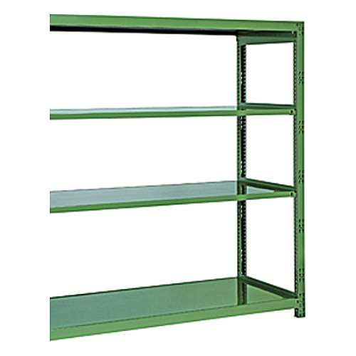 ダイソー ３ＮＣＲ連結用中量ラック　Ｇ３ＮＣＲ６５６０‐４Ｒ　Ｇ 幅150×奥行60×高さ180ｃｍ グリーン 【アングル棚 スチール棚】