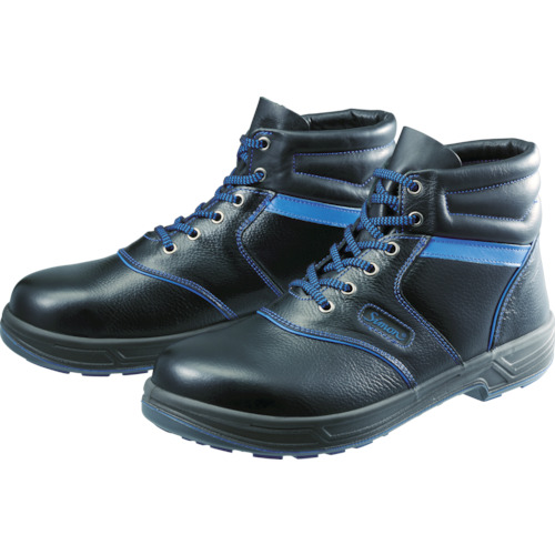■シモン　安全靴　編上靴　ＳＬ２２‐ＢＬ黒／ブルー　２５．５ｃｍ　SL22BL-25.5