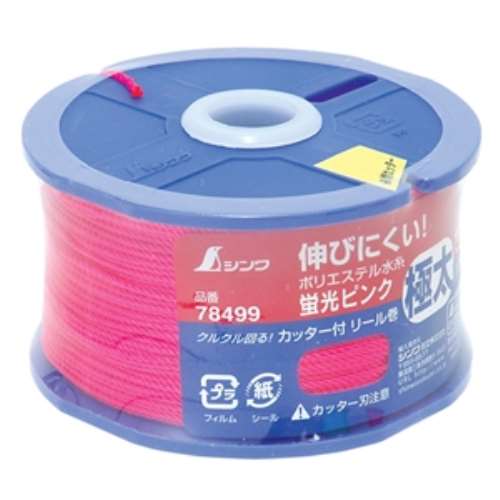 シンワ測定水糸　蛍光ピンク極太　１．２ｍｍ　１２０ｍ