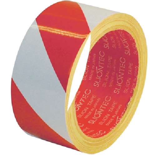 ■スリオン　危険表示用反射テープ　４５ｍｍ×１０ｍ（赤／白）　965101-RW-00-45X10