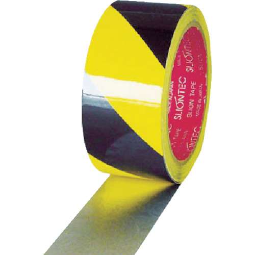 ■スリオン　危険表示用反射テープ　４５ｍｍ×１０ｍ　黄／黒　965201-00-45X10