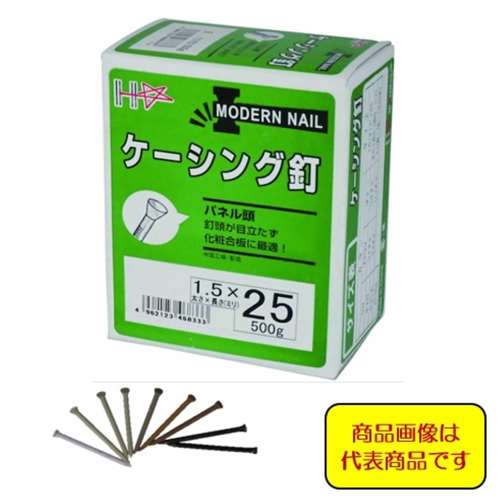 ハント　ケーシング釘　５００ｇ　１．５×２５　白