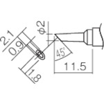 ■白光　こて先　２ＢＣ型　溝付　はんだめっき　１ｍｍ　T12-BCM2