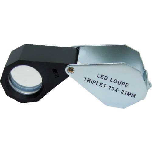 ■池田レンズ　ライト付１０倍ルーペ　W-LED10