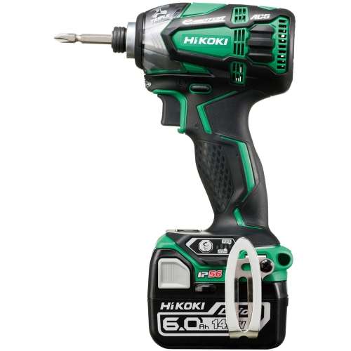 HiKOKI(ハイコーキ) 旧日立工機 14.4V コードレスインパクトドライバ アグレッシブグリーン WH14DDL2(2LYPK)(L) 畜電池、充電器、ケース付